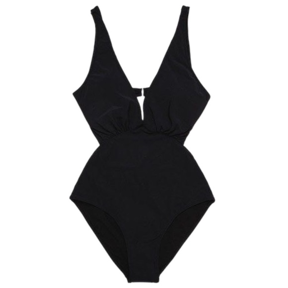 Zara Swim Zara Deep V Cut Out Bathing Suit Poshmark
